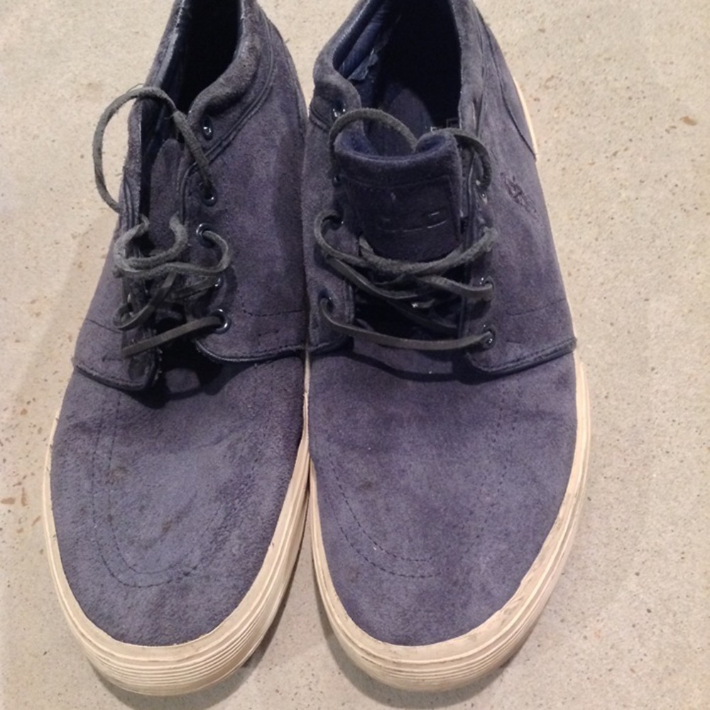 Polo Ralph Lauren Men's Suede Shoes Size 12 Blue Lace-Up Casual